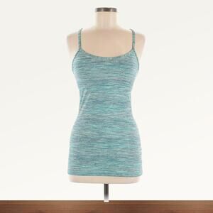 Lululemon Athletica Size Small Womens Razorback Tank Teal Space Dye Built-in Bra